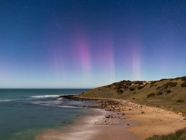 *please don’t crop or alter the image in any way* Aurora Australis . Victorharbor 17/9 between 9 and 10pm. Picture: Elise Dalmaso Photography