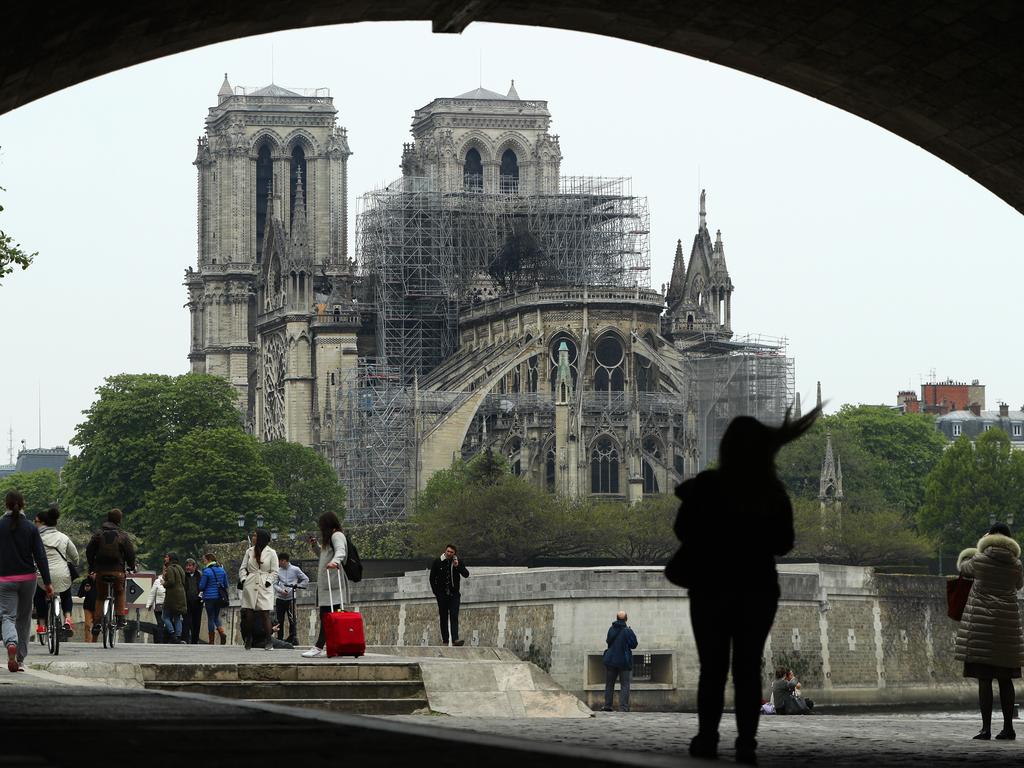 The cathedral’s 8,000-pipe organ was spared. Picture: Getty Images