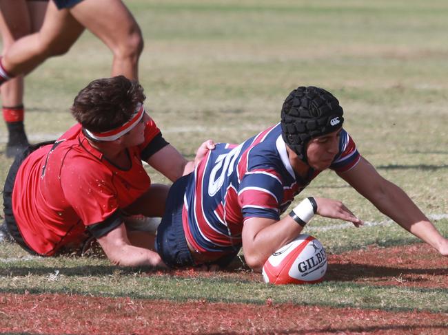 Fullback Dion Samuela scores for TSS against Terrace. Picture: AAP/Image Sarah Marshall