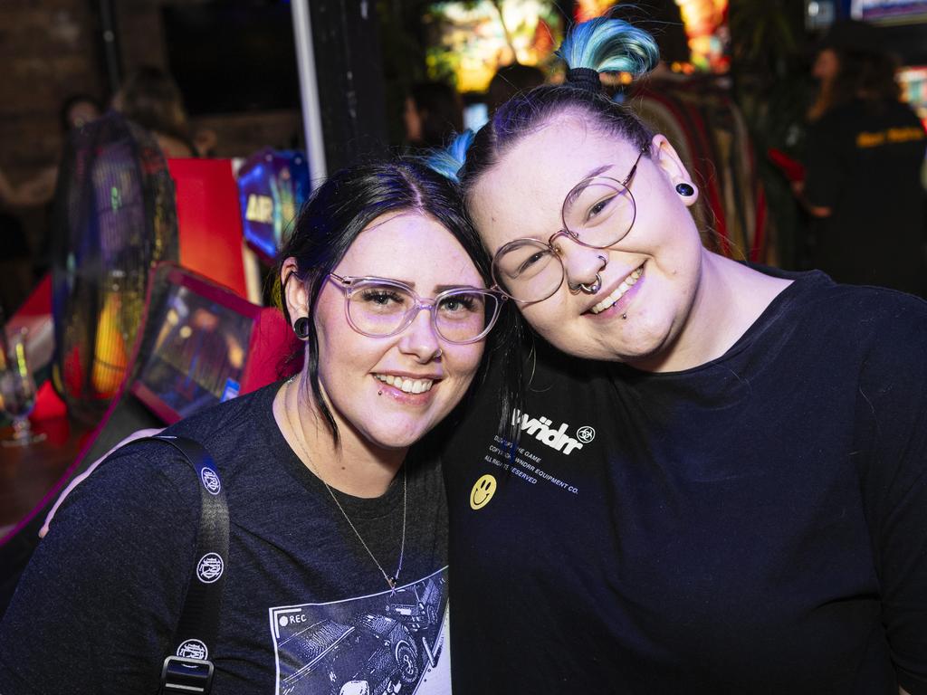 Emma Smith (left) and Bree McMillan celebrate New Year's Eve at Flipp'd, Tuesday, December 31, 2024. Picture: Kevin Farmer