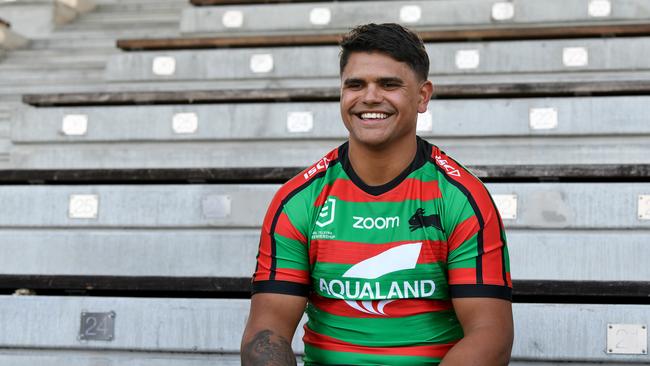 Latrell Mitchell was all smiles at Redfern. Picture: AAP/Bianca De Marchi