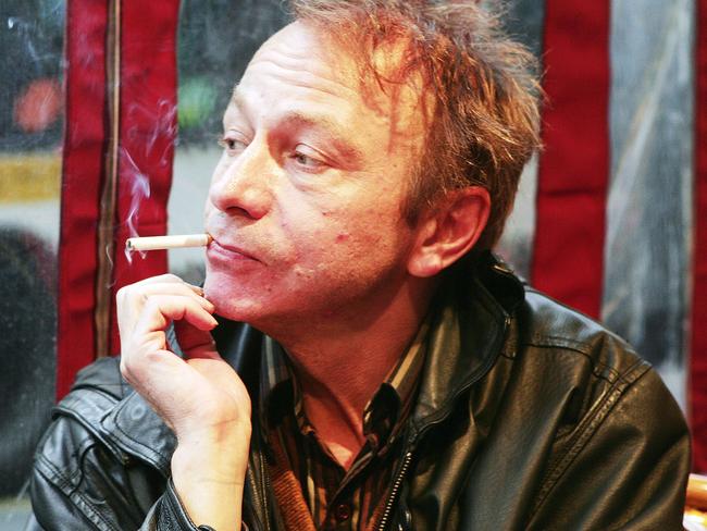 Author Michel Houellebecq smoking cigarette. p/