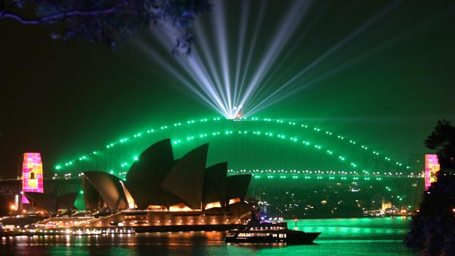 Sydney Harbour is famous for its fireworks and light shoes. Pics: Bill Hearne.