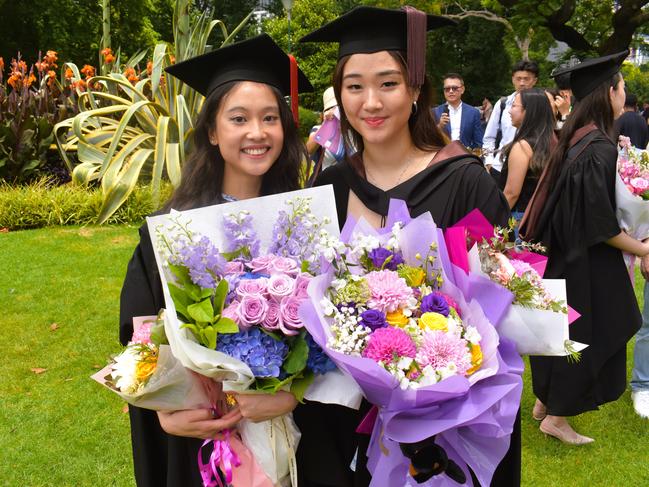 Dr Venesse Tan (MD Doctor of Medicine) and Dr Claire Yee (Doctor of Dental Surgery) at the University of Melbourne graduations held at the Royal Exhibition Building on Saturday, December 7, 2024. Picture: Jack Colantuono