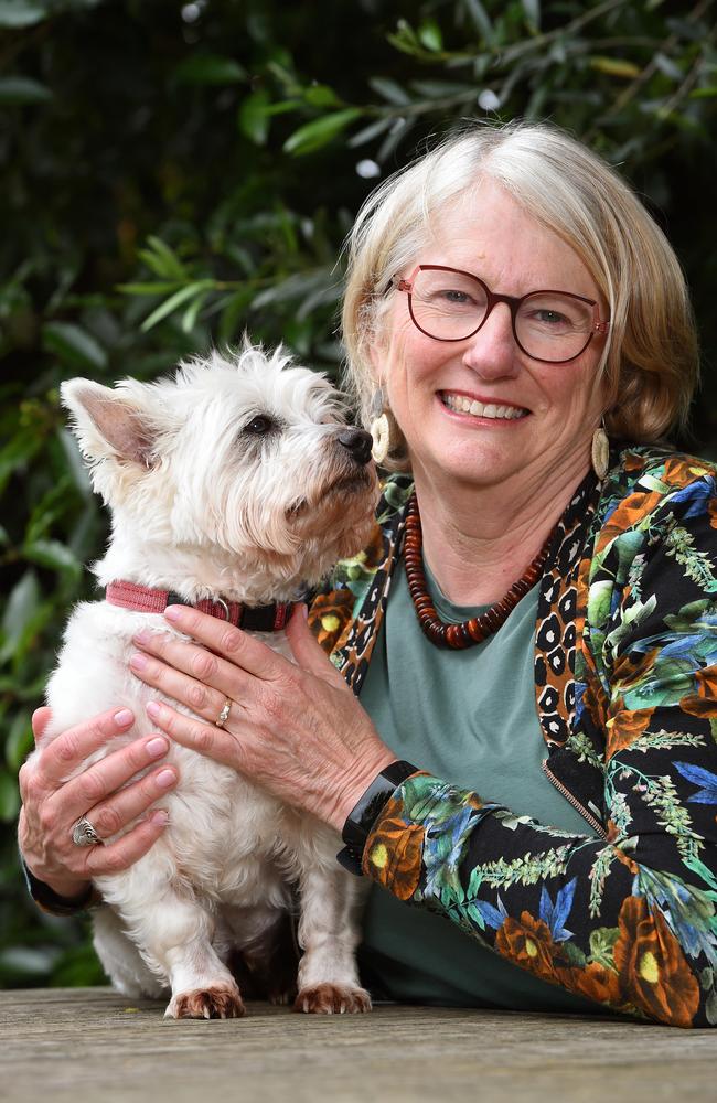 Dr Andrea Britton, an international expert of rabies in dogs, has warned people need to be vigilant. She is pictured here with her dog Milly. Picture: Josie Hayden