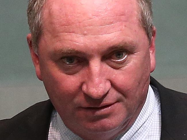 Barnaby Joyce arriving for Question Time in the House of Representatives Chamber at Parliament House in Canberra. Picture Kym Smith