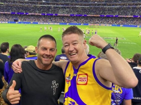 Ben Cousins at the West Coast-Collingwood game at Optus Stadium. Credit: Louis Clune, West Coast Eagles Supporters Page.