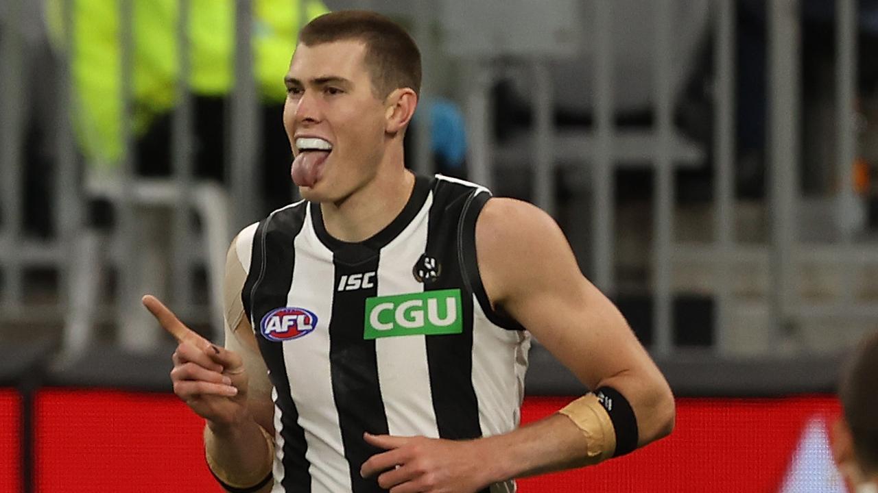 Collingwood forward Mason Cox kicked 14.2 in 2020. Picture: Paul Kane