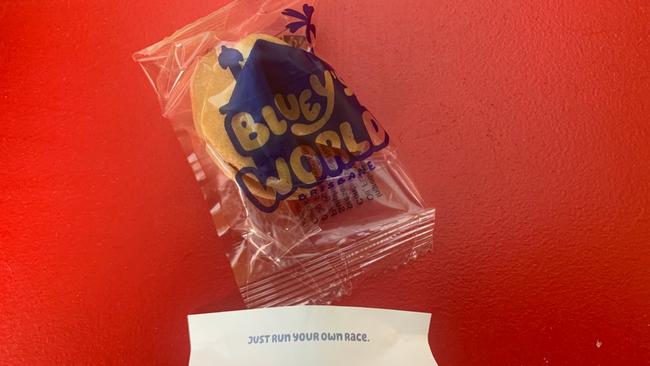 10. The fortune cookiesAnother little nugget we discovered were the fortune cookies in the Golden Crown take-away shop, which doubles as the Bluey’s World food outlet. Each of the slips of paper inside contains a poignant saying from the show – from ‘Just run your own race’ to ‘Don’t forget to check for bum worms’.Tickets for Bluey’s World are on sale until September 14, 2025. More information: https://ticketek.blueysworld.com.au/