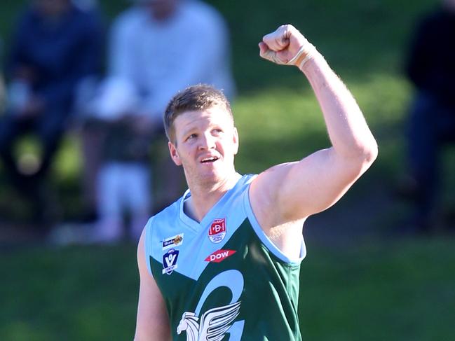 Day celebrates a goal for the Ammos in 2019. Picture Mark Wilson