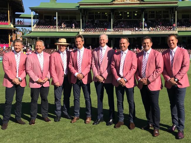 The Nine commentary as it was in January 2018: Michael Clarke, Ian Healy, Ian Chappell, Mark Nicholas, Bill Lawry, Michael Slater, Mark Taylor and Shane Warne. Picture: Instagram