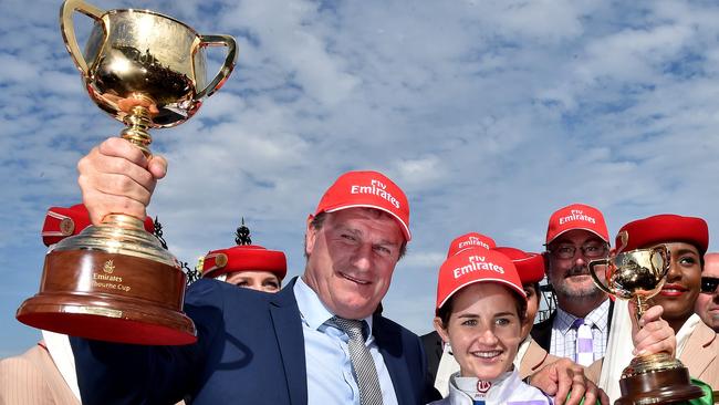 Melbourne Cup Day celebrations in 2015 when Prince Of Penzance ridden by Michelle Payne and trained by Darren Weir won the race. 