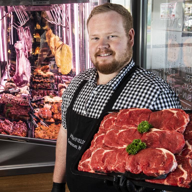 Christian Nicholls of Highfields Gourmet Meats. Wednesday, September 1, 2021. Picture: Nev Madsen.