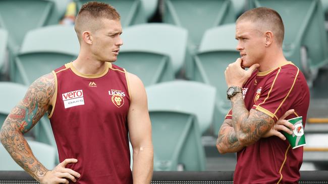 Dayne Beams and Claye Beams together at the Lions. Picture: Getty Images