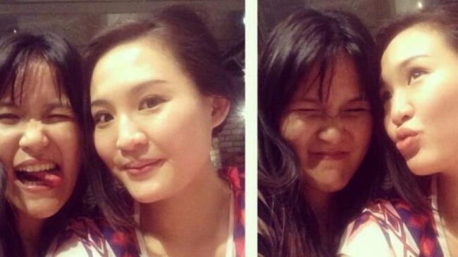 Former Australian resident Jessica Wongso (left) with her friend Mirna Salihin. Wongso is accused of murdering Salihin at a Jakarta cafe. Picture: Supplied
