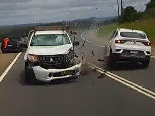 Terrifying dashcam of driver asleep at wheel