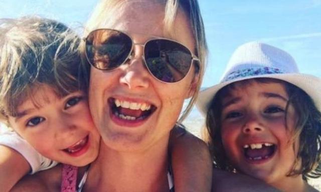 Cat Rodie with her two daughters. Photo: Supplied