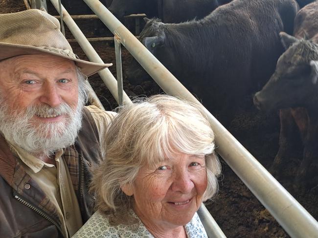 Jenny and Paul Leishman, Pryors Paddock near Farradale, sold 16 Angus heifers weighing 379kg for $1350 at the Yea cattle sale, giving them a win after some of the heifers had been purchased for just $600  when the market was struggling.