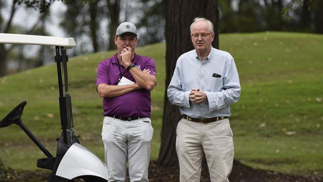 Bonville Golf Resort and Pacific Bay Resort owner Peter Montgomery (right) pictured here at Bonville Golf Resort with general manager Brad Daymond at the Australian Ladies Classic in 2018. Photo: Brad Greenshields/Coffs Coast Advocate