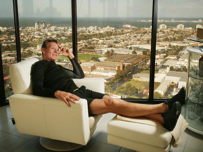 <i>The Footy Show </i>star Sam Newman at his Docklands home. Picture: Colleen Petch