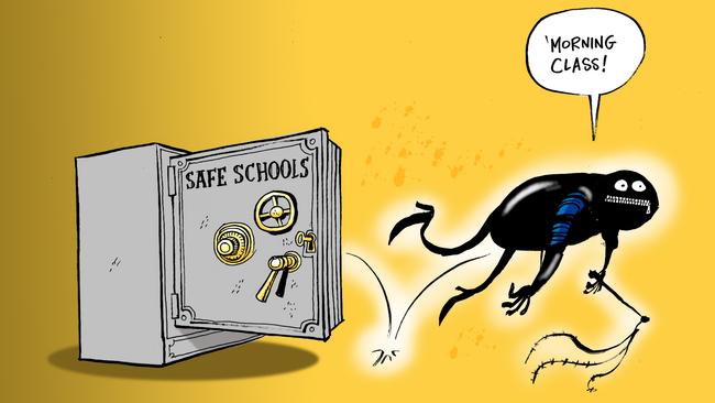 The Daily Telegraph cartoonist Warren Brown’s interpretation of Safe Schools.