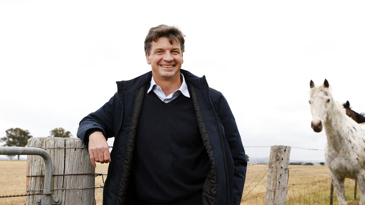 Angus Taylor, Minister Industry, Energy and Emissions Reduction at home on his farm near Goulburn. Picture: Jonathan Ng