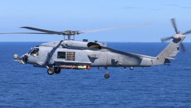 A Royal Australian Navy MH-60R Seahawk helicopter was forced to make evasive moves to avoid flares fired by a Chinese fighter jet.