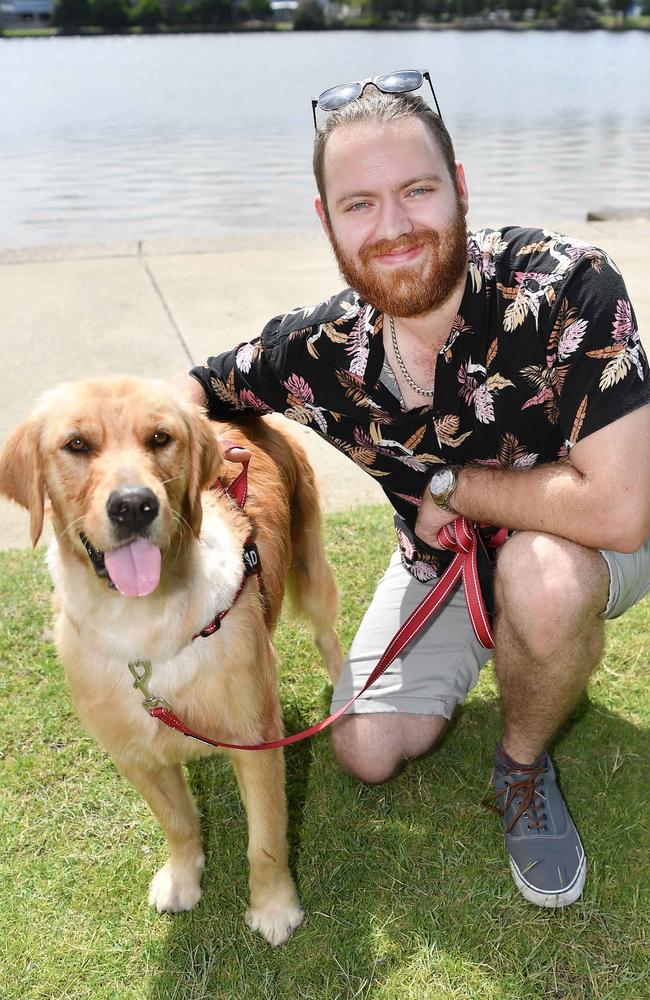 Harrison Gregory and Spud at Picnic by the Lake, Kawana. Picture: Patrick Woods.