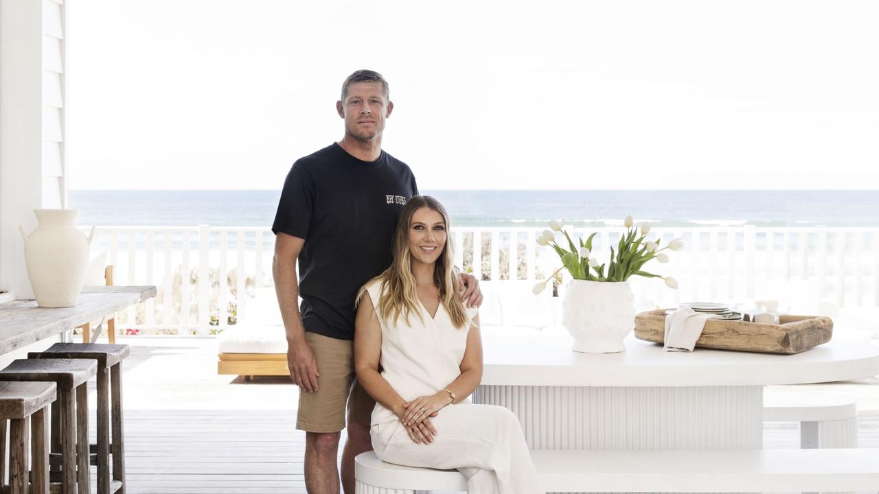 Mick Fanning and partner Breeana Randall.