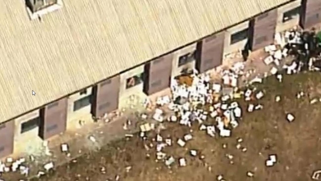 Damage to Arthur Gorrie jail after a riot last year. Picture: 7 News