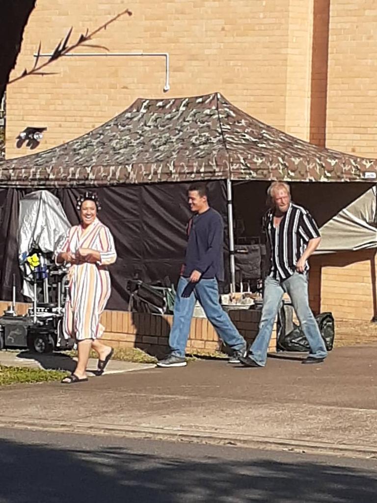 Young Rock filming at Coorparoo. Picture: Instagram/ @flightyfaye