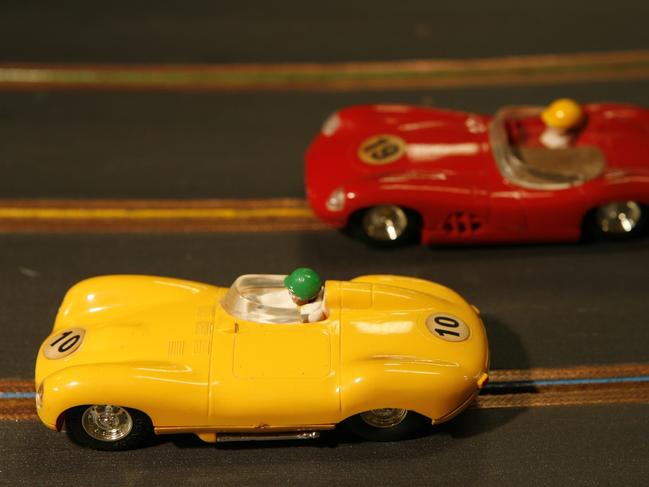 CARS: Some of slot car fan Ged Croughan's collection of cars. Scalextric.