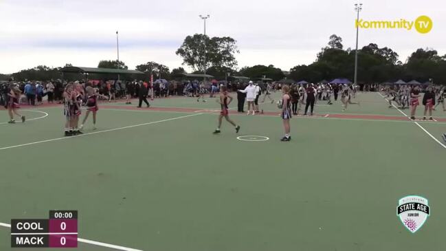 Replay: Netball Queensland State Age Titles - Coolum Pink v Mackay Monarchs (U12)