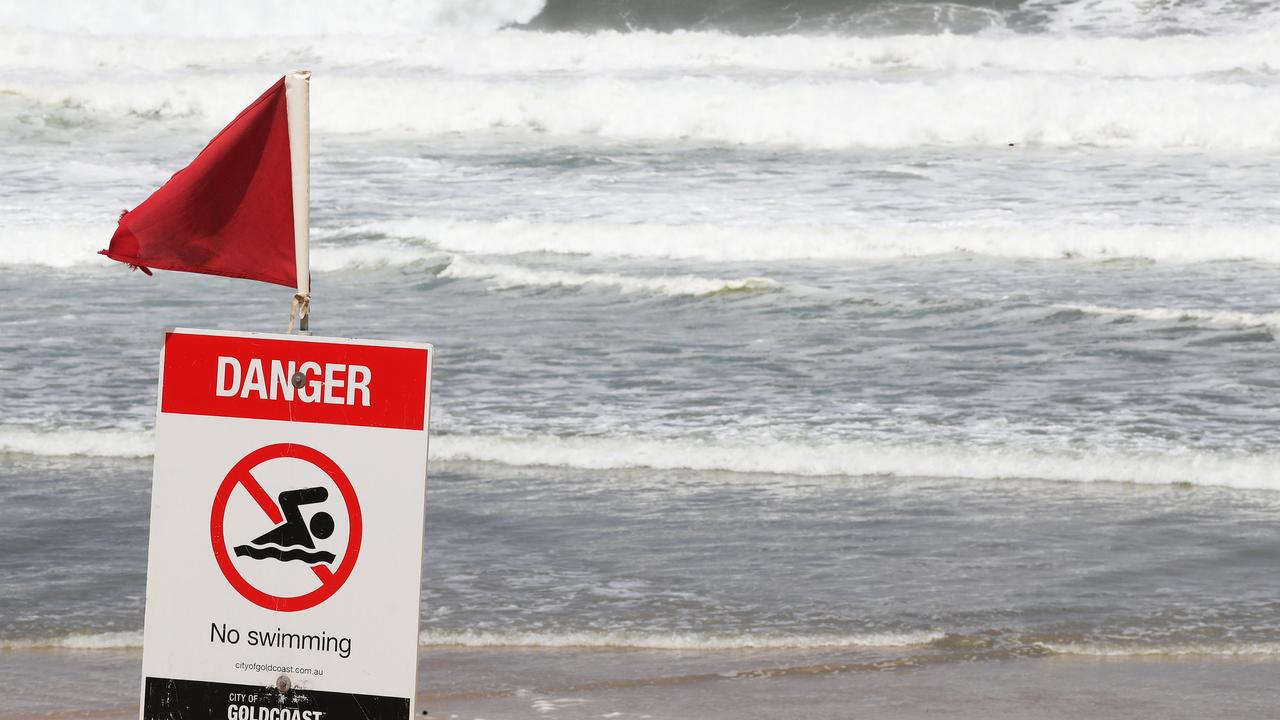 Giant surf pounds Gold Coasts northern beaches. Picture Glenn Hampson.