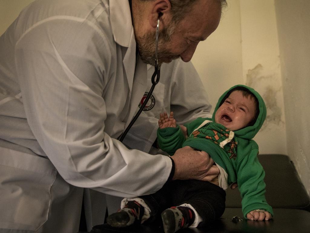 Dr Bessam Agol at a health clinic in Deir ez Zor run by the Syria Arab Red Crescent. Picture: Ella Pellegrini