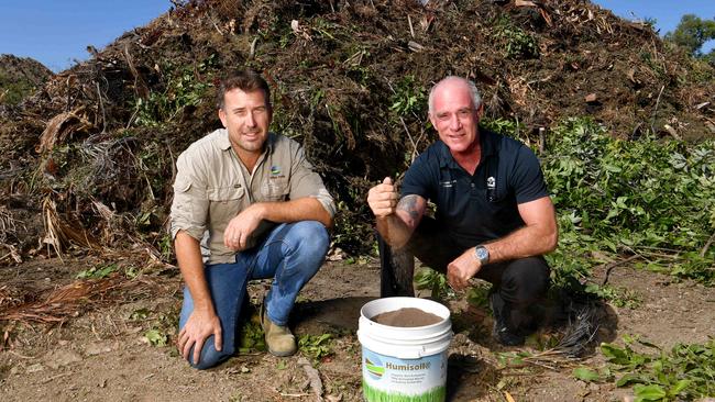 Jason Lange from Atlas Soils with Cr Maurie Soars. Picture: Evan Morgan