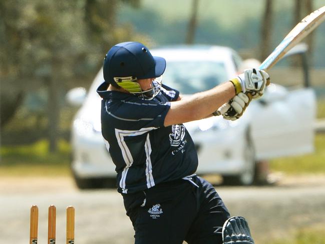 Cricket. Greenvale v Carlton.Carlton bat Nathan Pilon.