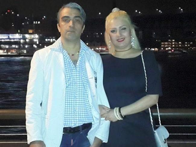 Amir Darbonou (left) is charged with the murder of his wife Nasim Abek. Picture: Facebook