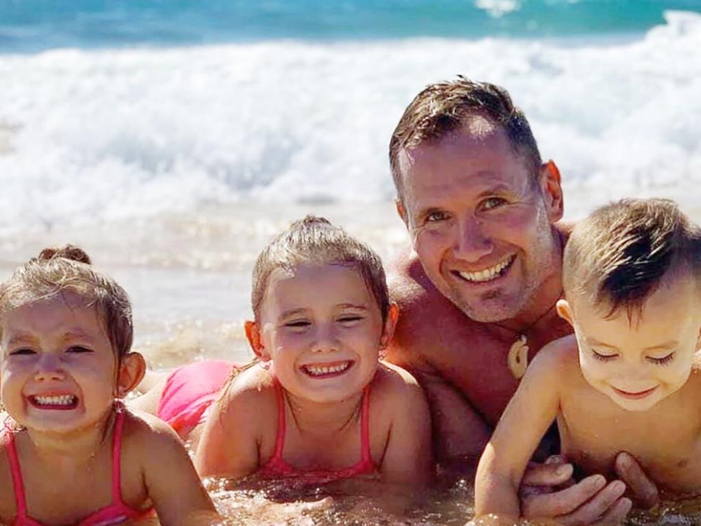 Laianah, Aaliyah, Trey Baxter with their father Rowan Baxter.