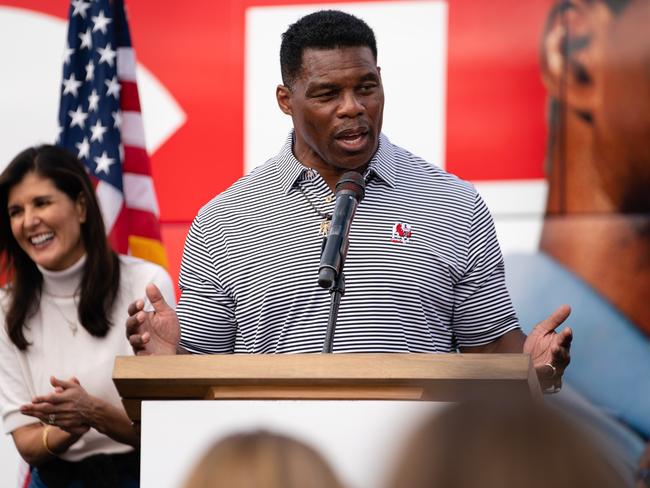 The Republicans are relying on Trump-backed candidate Herschel Walker to determine control of the Senate. Picture: AFP