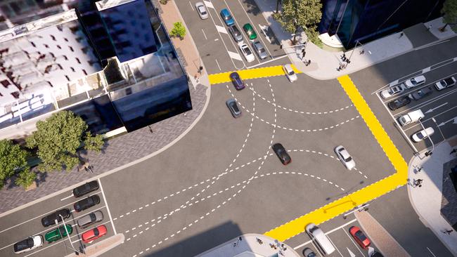 Artist’s impression of the new intersection at Power St and City Rd in Southbank.