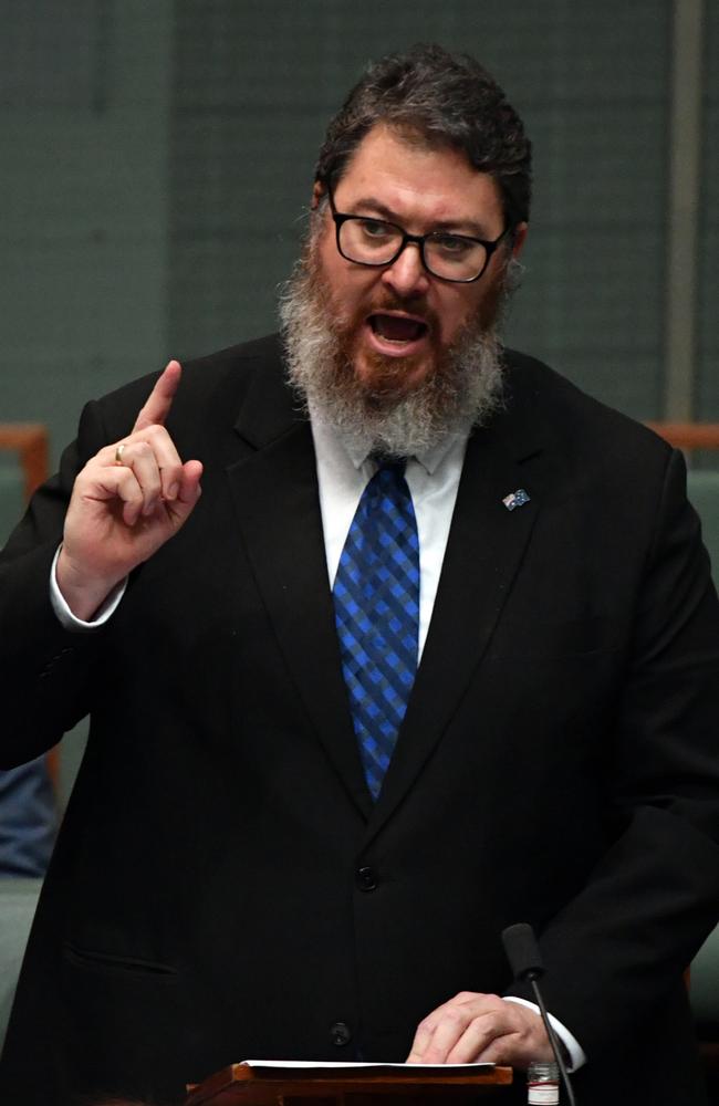 Dawson Nationals MP George Christensen makes his valedictory speech in the House of Representatives at Parliament House in Canberra, Thursday, March 31, 2022. Picture: Mick Tsikas