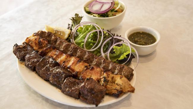 Mixed kebab meal at Bamiyan.