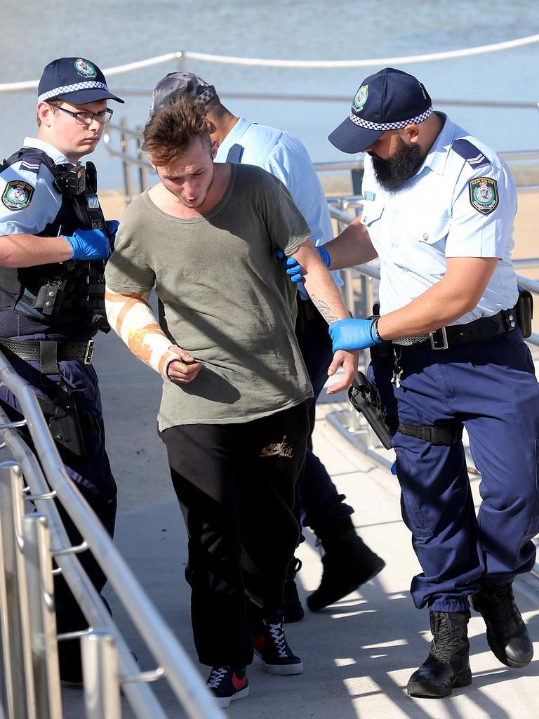 NSW Police have confirmed he doesn’t have the coronavirus and are keeping him in custody to appea at Central Locak Court tomorrow (Monday April 6). Picture: Matrix