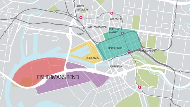 The 465 ha Fishermans Bend area is the nation’s biggest urban development site.