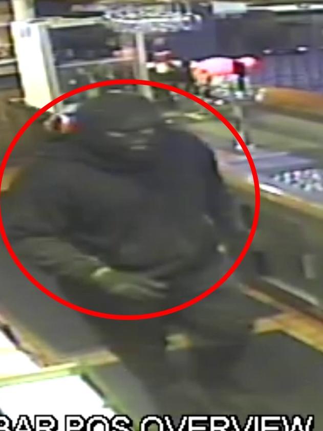 CCTV footage of the Westmeadows tavern armed robbery. Picture: Victoria Police