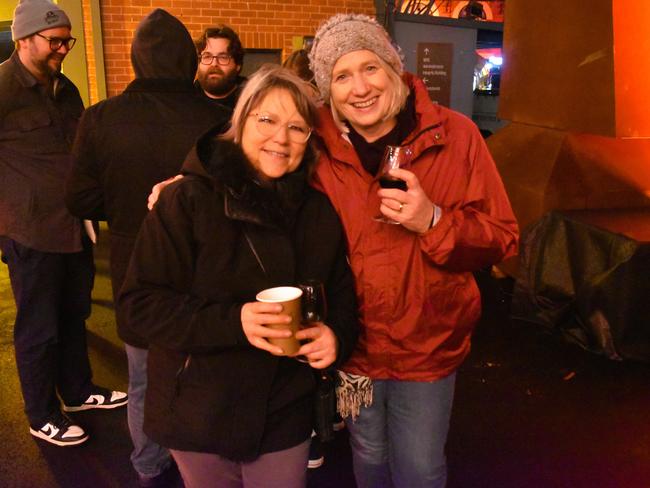 Deb and Sandra at the Whisky, Wine and Fire Festival 2024 at the Caulfield Racecourse. Picture: Jack Colantuono