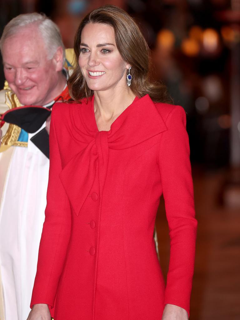 And most recently in the same dress in red on December 8. Picture: Chris Jackson/Getty Images