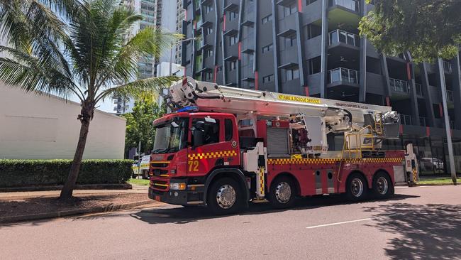 Multiple NT Police and Fire units attend an incident on Gardiner St, Darwin CBD on January 31, 2025