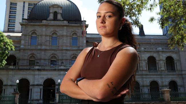 Townsville rape survivor and now advocate Evie Clayton was in Brisbane meeting the Attorney-General. Picture: Liam Kidston